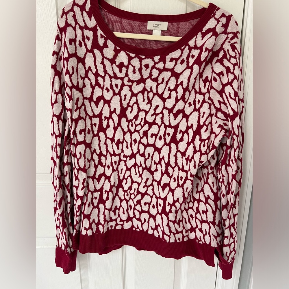 Loft Outlet cotton burgundy sweater XL